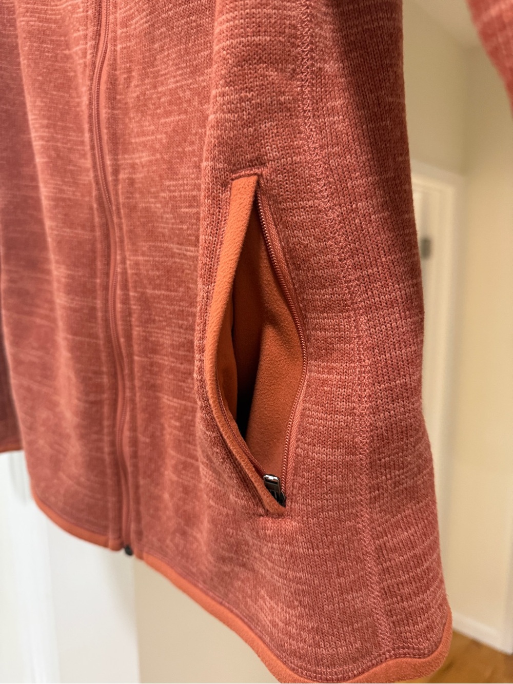 Patagonia Women's Zip-Up Fleece Jacket in Rust Orange - Picture 2 of 5